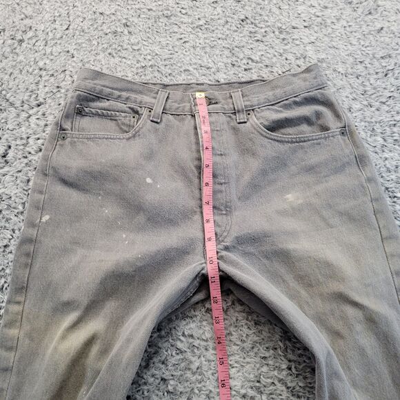 Vintage Levis 501 Jeans Men 33x34 Gray Button Fly Distressed Made In USA 90s - Picture 8 of 11